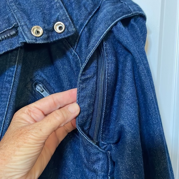 Sz 46 Jeep Fashion jean jacket with zippered removable sleeves - Picture 4 of 12